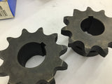 Martin 60BS11 1 1/8" Sprocket 1/4" Key 1/8" Id 7/16" Teeth W 11 Teeth Lot Of 2