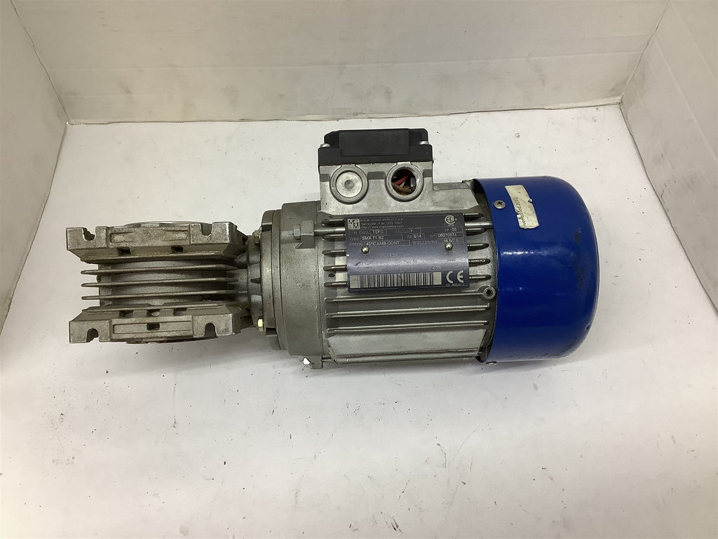 MGM SMX 71 B2 AC Motor 3/4HP 230/460V 3440 RPM TEFC W/ KEB Gear Reducer NMS40/S0