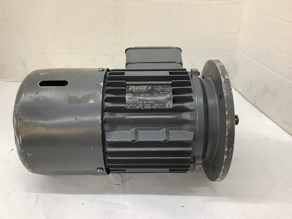 Reliance Electric BAF 71/4B-7 AC Motor 0.37kW 460/265V 1750RPM 4P 3PH 60Hz