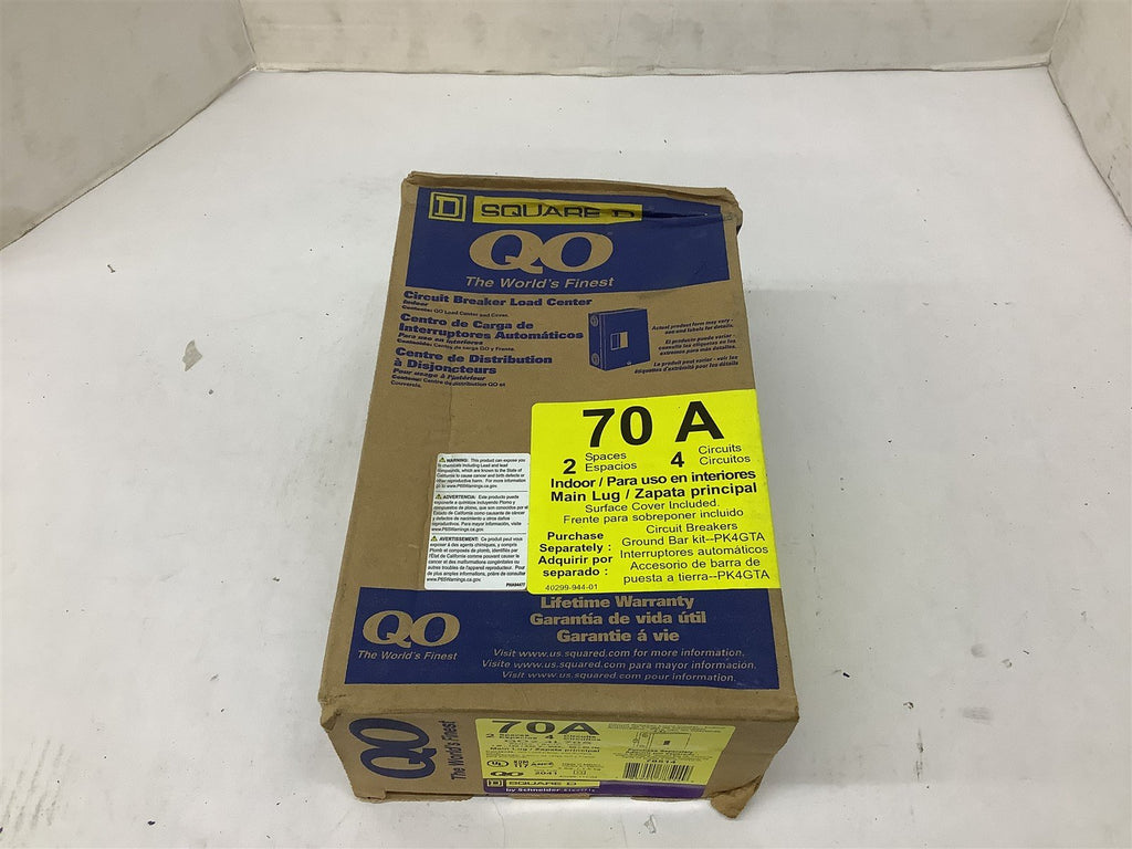 Square D QO2-4L70S Circuit Breaker Load Center 70 Amp 120/240 V Single Phase