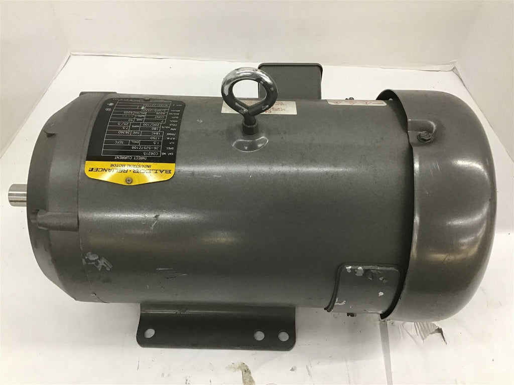 Baldor Reliance CD6215 DC Motor 1.5HP 180-200/100V 1750RPM 184C TEFC