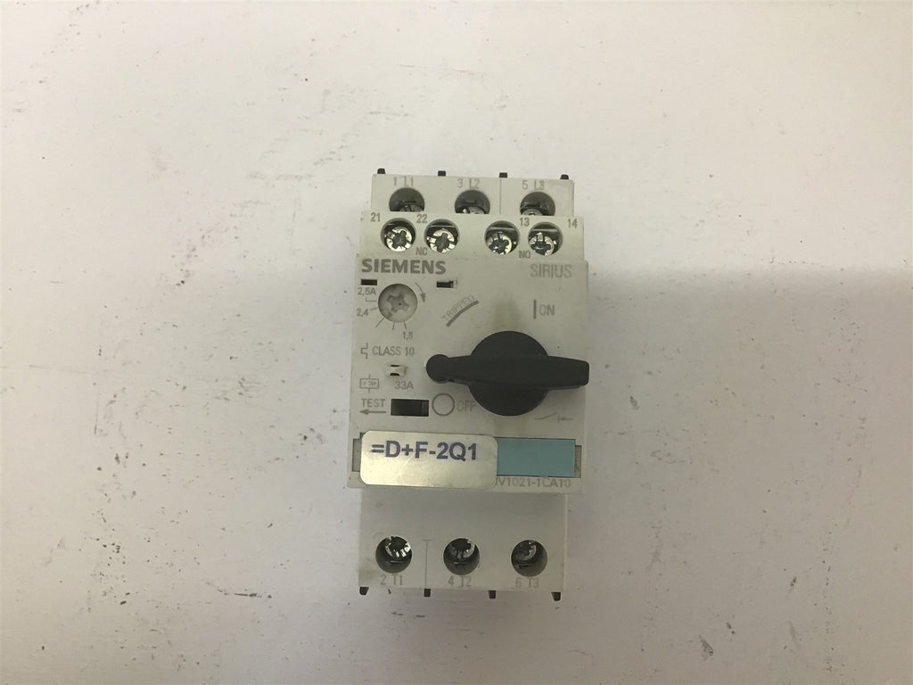 Siemens 3RV1928 1H Circuit Breaker 12.5 amps 460 Volts 1 1/2 HP