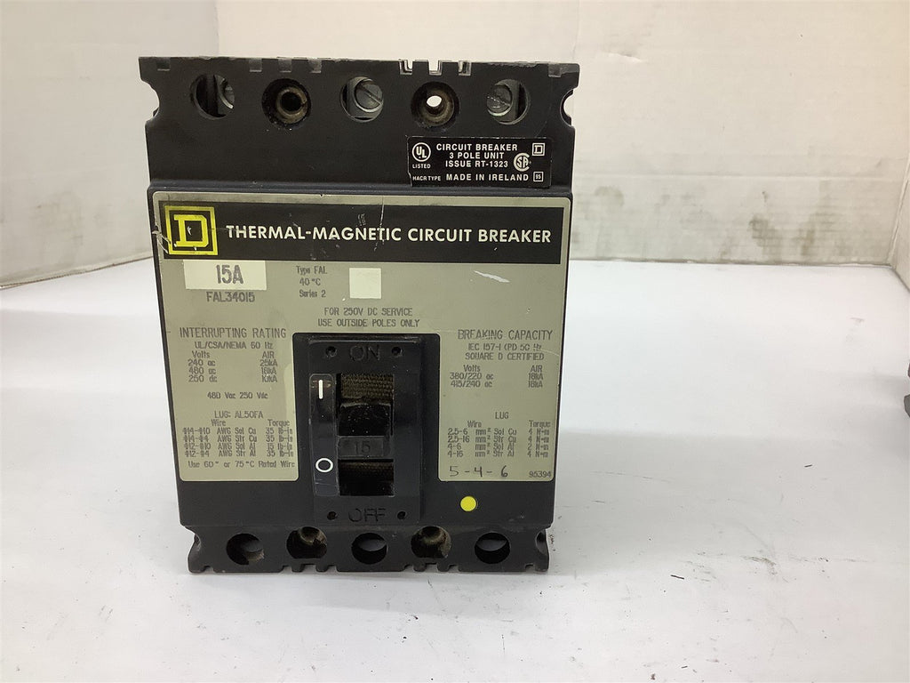 Square D FAL34015 15A 3P 480VAC Circuit Breaker