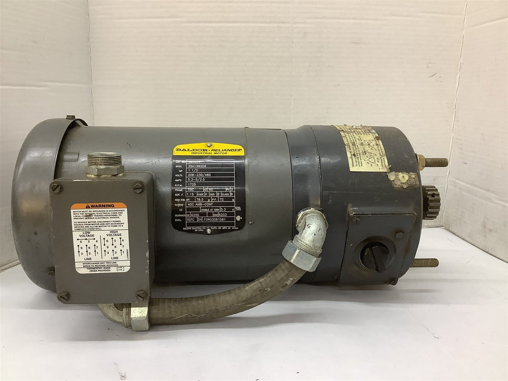 Baldor VM3554 1-1/2HP 208-230/460V 1725RPM 56G FR 3PH 60HZ TEFC ENC