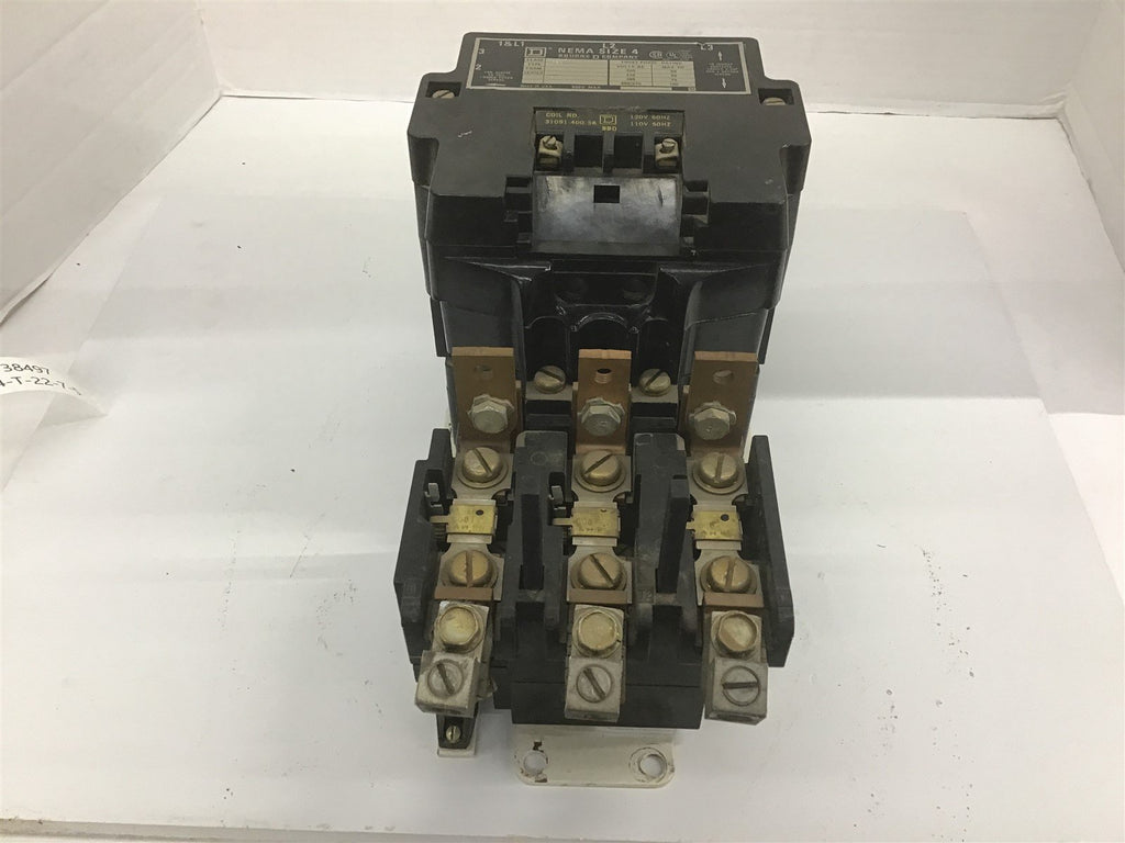 Square D 8536 SFG 1 Size 4 Starter 460 V 100 HP 120 Volt Coil