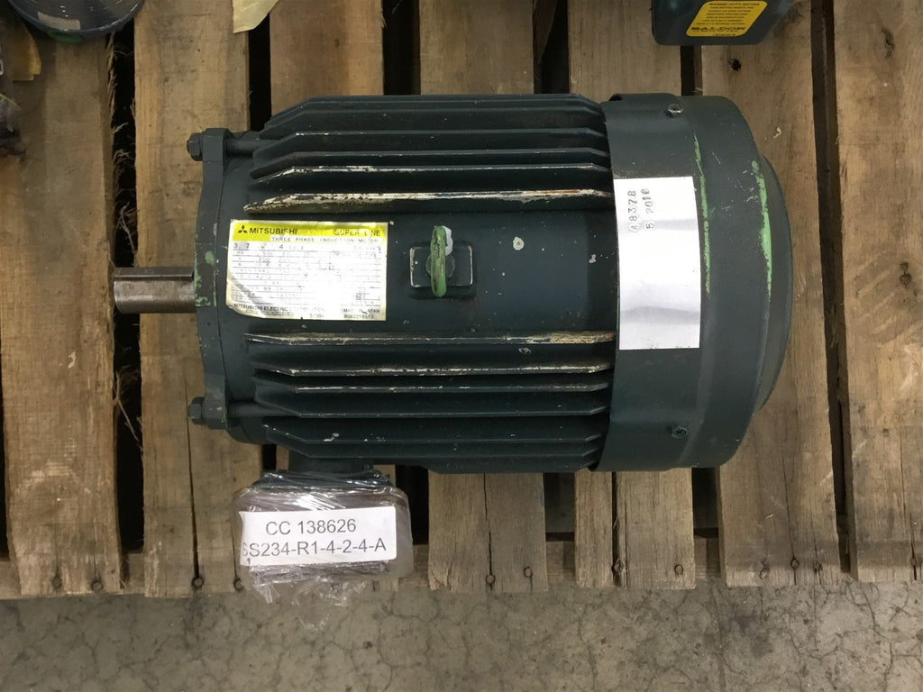 Mitsubishi Ac Motor 3.7 kW 230 V 1750 RPM 4P Fr 112M 3 Ph 60 Hz TEFC – BME  Bearings and Surplus