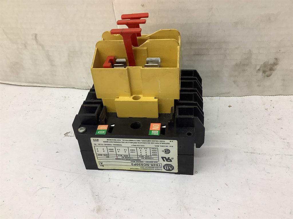 Allen Bradley 194R-NC030P3 Fused Disconnect Switch 30A 600VAC -250VDC