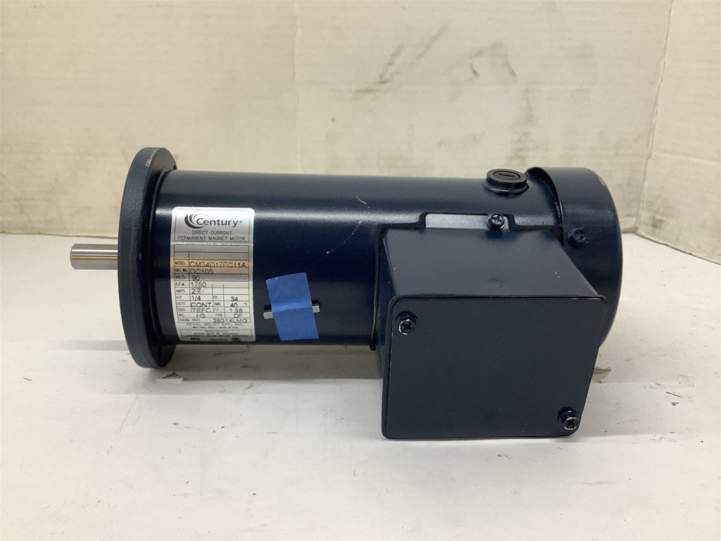 Century CM34D17FC11A DC Motor 1/4HP 90V 1750RPM 34FR TEFC