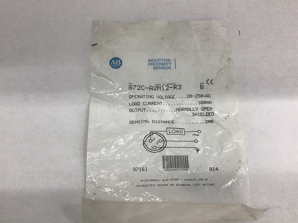 Allen Bradley 872CA2N12R3 Series B Inductive Proximity Sensor 20-250 VAC 300MA