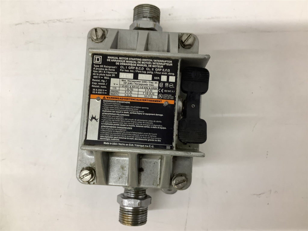 Square D Explosion Proof 2510 KR1H Switch