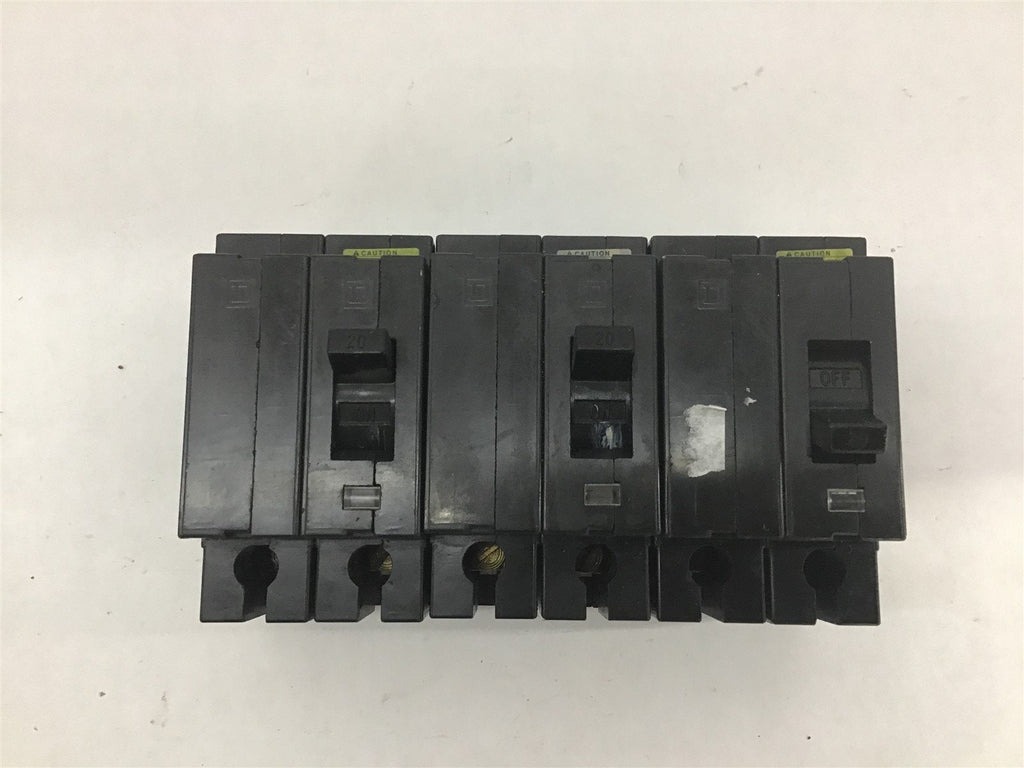 Square D EHB24020 96084 Circuit Breaker 20 Amp 2 Pole Type EHB4 Lot Of 3