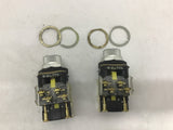 Allen Bradley 800TKDT413 Push Button Black With Contact Series D Block Lot Of 2