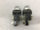 Allen Bradley 800TKDT413 Push Button Black With Contact Series D Block Lot Of 2