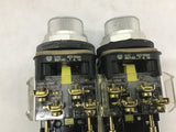 Allen Bradley 800TKDT413 Push Button Black With Contact Series D Block Lot Of 2