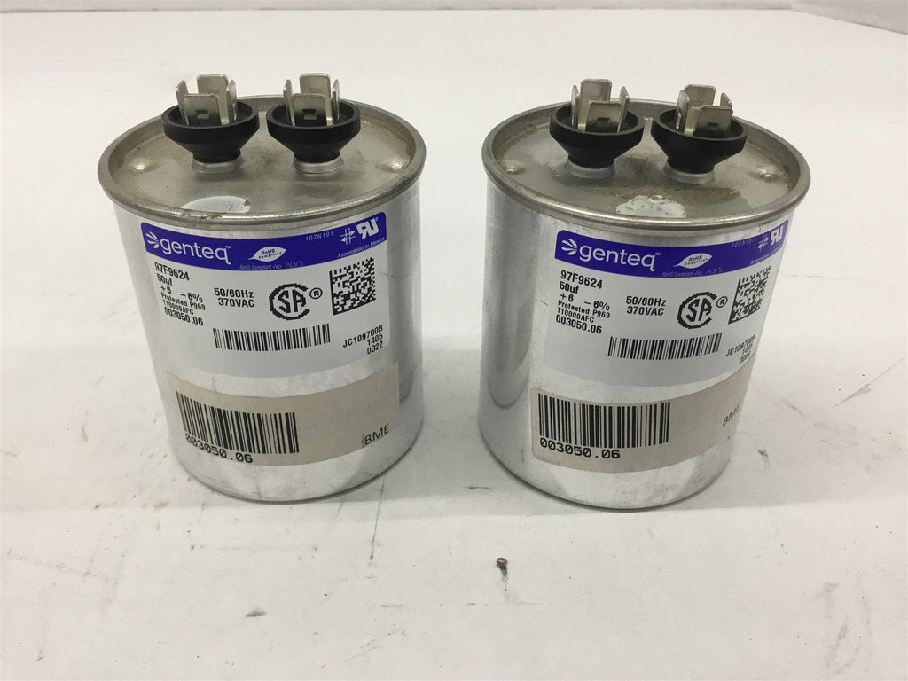 Genteq 97F9624 Capacitor Lot Of 2 50/60 Hz 370 Vac – BME Bearings 