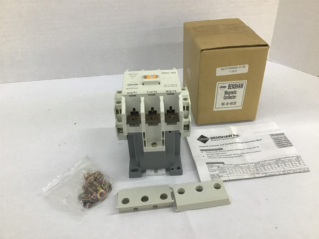 BENSHAW RSC-32 Magnetic Contactor 32 Amp 3-Pole 120 Volt Coil