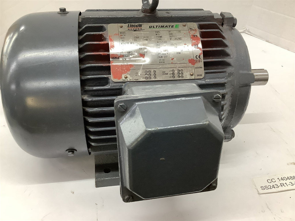 Lincoln CCF4B378AP21 Ultimate E AC Motor 3PH 182T-FR 60HZ 2.2KW 208-230/460V