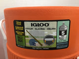 Igloo 5 Gallon Heavy Duty Beverage Cooler Seat Top Orange