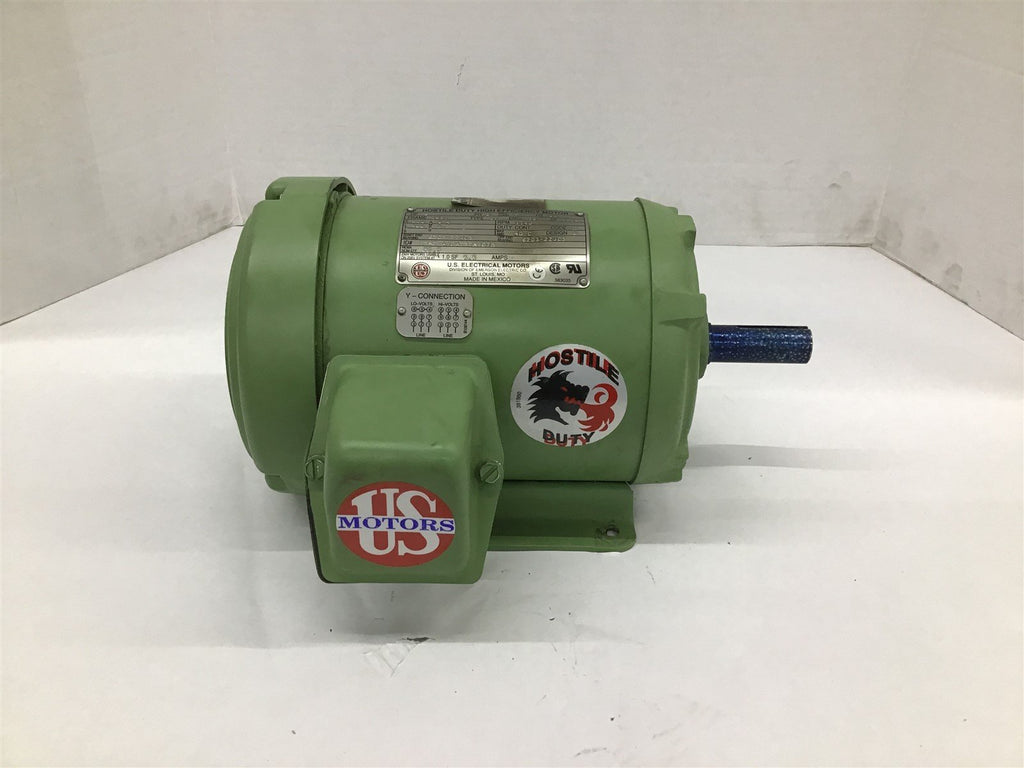 US Motors E392-A10A232R107M 2HP 1740RPM 230/460V FR-145T ENC-TE