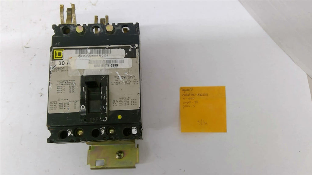 Square D A36030 30A 500V 3P Circuit Breaker