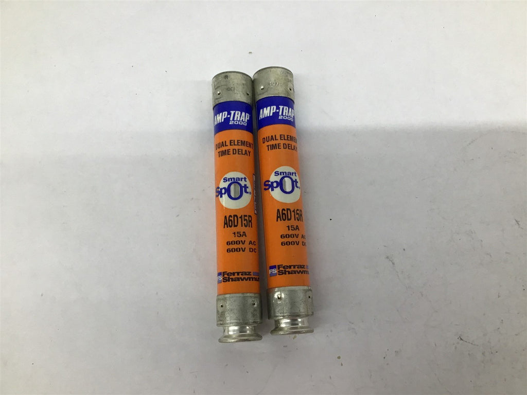 Ferraz Shawmut A6D15R 15A 600V AC 600V DC Fuse Lot Of 2