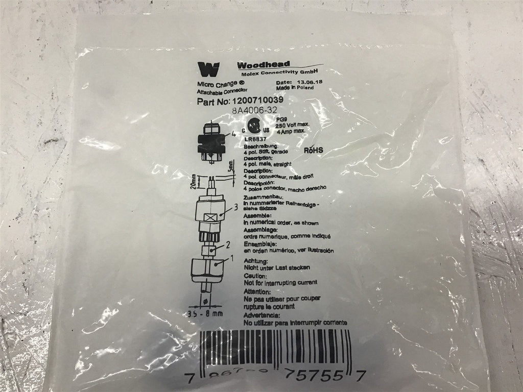 Woodhead Electrical Ethernet Field Attachable Connector RJ45