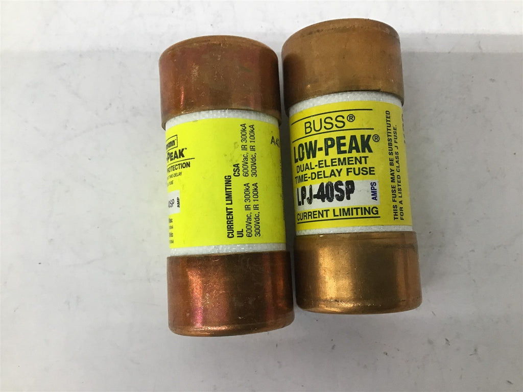 Bussmann Low-Peak LPJ-40SP 600V AC 300V DC Lot Of 2