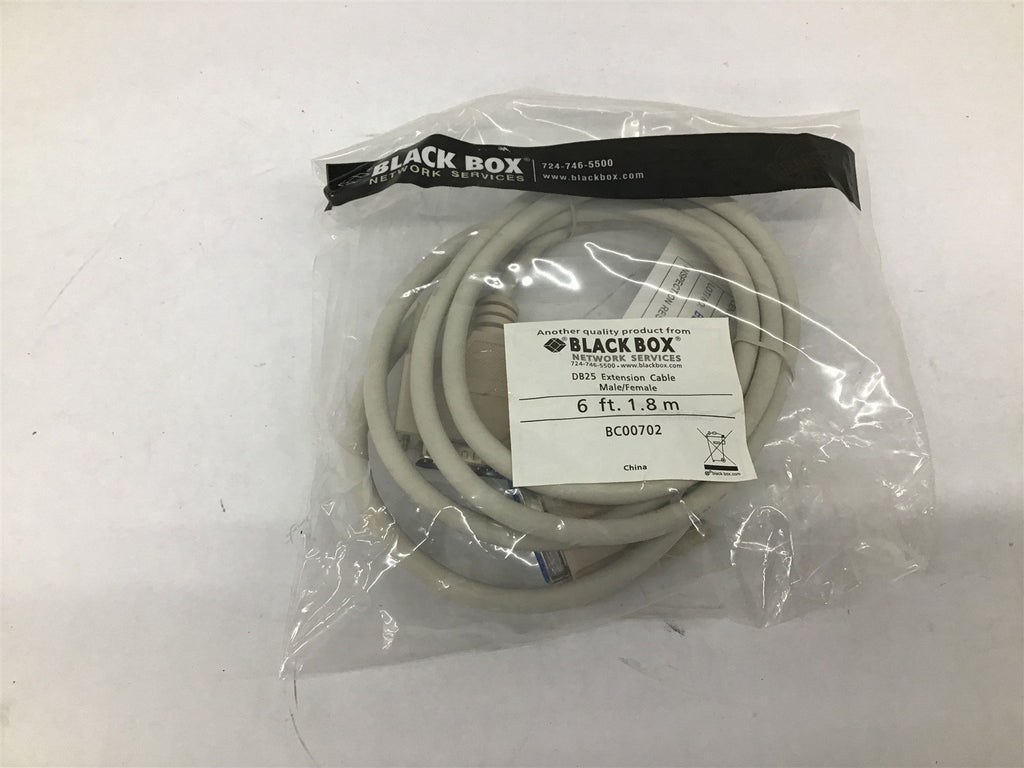 Black Box BC00702 DB25 Extension Cable Male\Female 6Ft 1.8 M