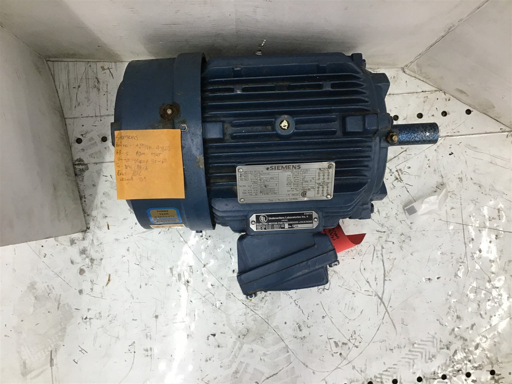 Siemens 1MP1184-4YP60 5HP Ac Motor 230/460V 1800 Rpm 4P 60Hz 184 FR 3PH TEFC