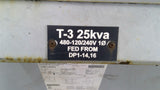 Eaton T48M11S25EE 25 KVA Transformer 480V Pri 120/240 Sec Single Phase