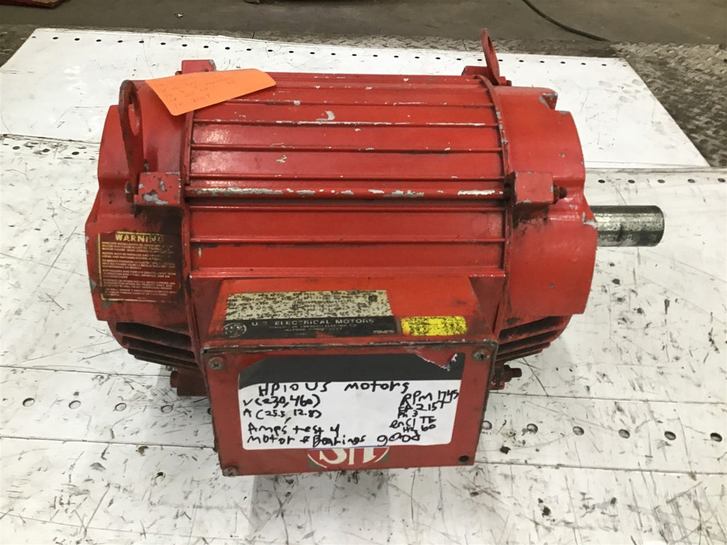 US Electric 0105B/R0SR167R125F AC Motor 10HP 1800 Rpm 4P 3PH 280/460V 60HZ TE