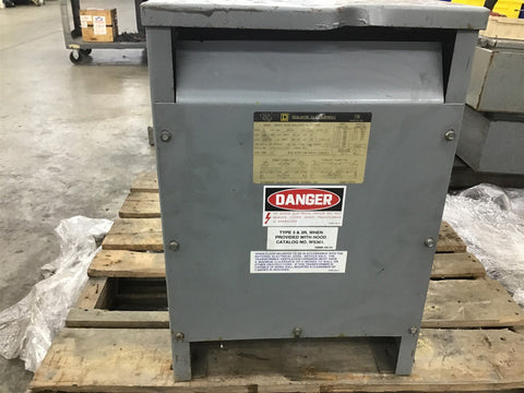 Square D 25S3H 25KVA Transformer 240X480 Pri 120/240 Sec Single Phase