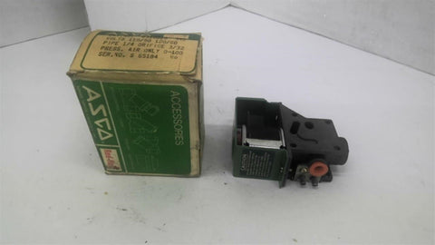 ASCO 8318D20 Solenoid Valve 3NC Volts 120 Volts 1/4" 3/32 100 PSI