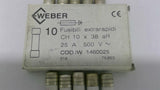 Weber CH10X38 25A Fuse 500 Volts Lot of 10