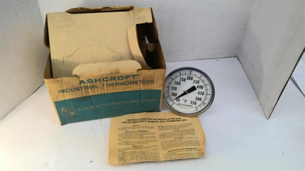 Ashcroft 50 EI60 R 060 50/550F Industrial Thermometer 182" NPT Back