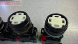 LOT OF 4 SQUARE D  PUSH BUTTONS WITH DA11 CONTACT BLOCK, 16 AMP, 220/380/500V