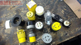 LOT OF ASSORTED RECEPTACLES AND PLUGS VARIOUS AMPERAGE