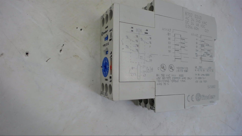 FINDER 8702 0240 AC 24 240 VAC TIME RELAY DELAY TIMER 0-10