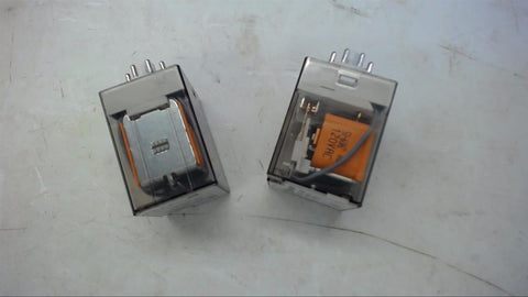 LOT OF 2--FINDER 60.12.8.120.0000 RELAYS 10 AMP 250V, 120 VOLT COIL 8 PIN