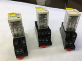 LOT OF 3--- SCHNEIDER RXM2LB2F7 5 AMP @ 240 VAC, 120 VOLT COIL RELAY