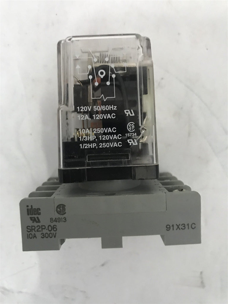 DAYTON 5X827E General Purpose Relay 120V ~ W463 WITH SR2P-06 BASE