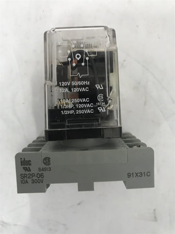 DAYTON 5X827E General Purpose Relay 120V ~ W463 WITH SR2P-06 BASE