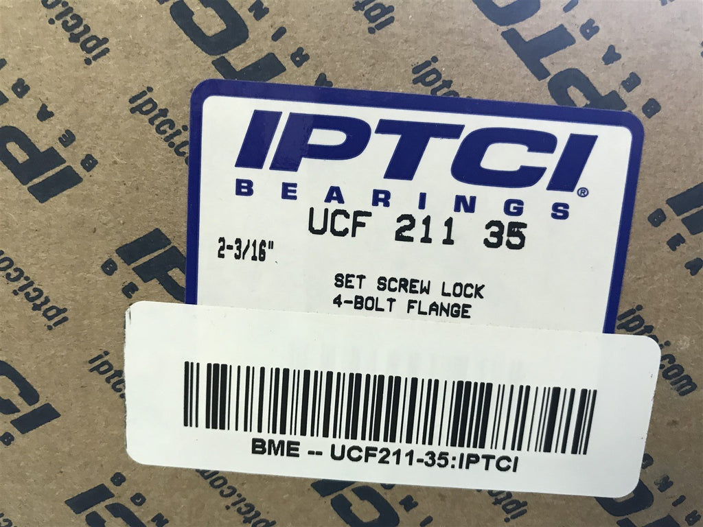 IPTCI UCF 211 35 2-3/16" Square 4 Bolt Flange Bearing