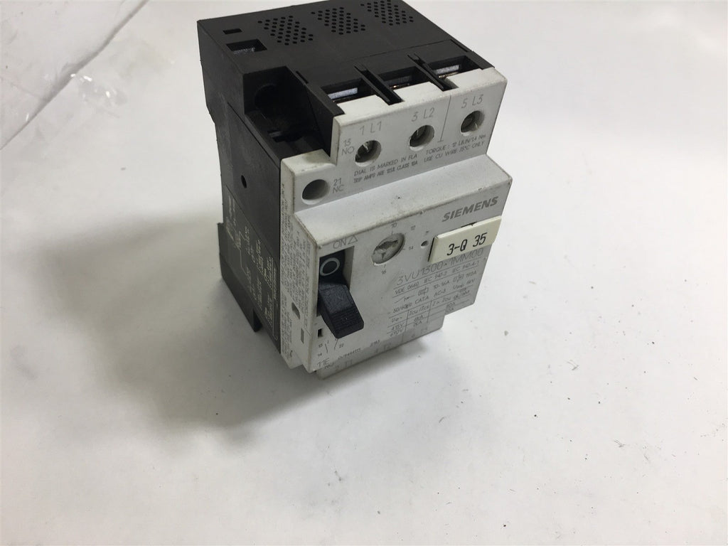 SIEMENS 3VU1300-1MM00 10-16 AMPS CIRCUIT BREAKER 460 V @ 15 HP