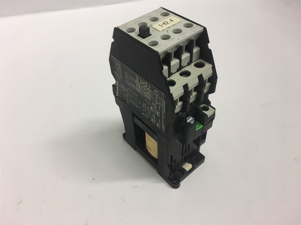 SIEMENS 3TF4322-0B CONTACTOR 460 V @ 15 HP 24 VDC COIL 30 AMP