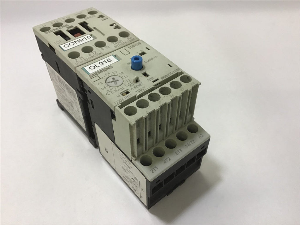 SIEMENS 3RT1016-1BB41 CONTACTOR 460V @ 5 HP 24 VDC COIL W/ 1.25A OVERLOAD