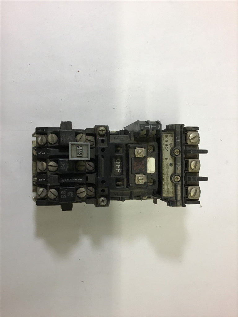 ALLEN-BRADLEY 509-BO* NEMA SIZE 1 STARTER 460V @ 10 HP 115-120 VOLT COIL