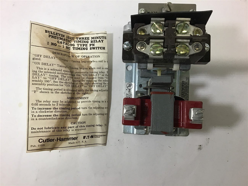 CUTLER-HAMMER 10337H192B PNEUMATIC TIMING RELAY