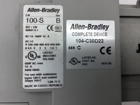 Allen Bradley 104-C30D22 100-S B version（B10） contactor – Rockss