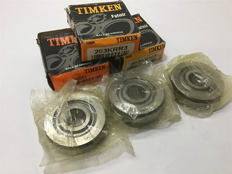 TIMKEN 203KRR3 BALL BEARING LOT OF 3